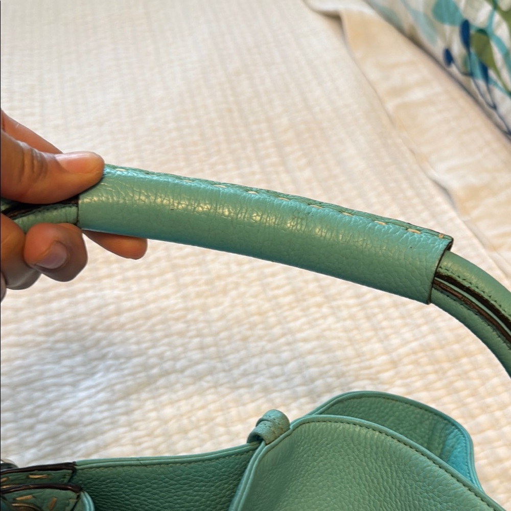 BCBGMaxAzria Turquoise Shoulder Bag with Silver Harware - Picture 3 of 14